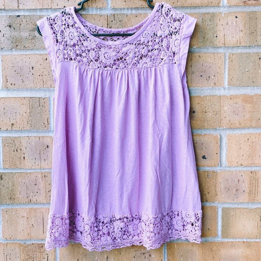 G.H. Bass & Co. Sleeveless Top w/ Crochet Detail